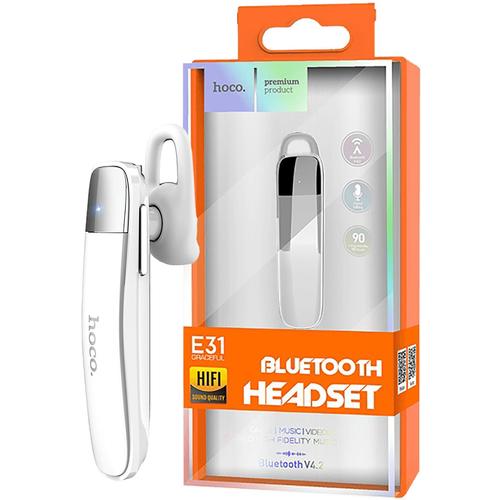 Hoco E31 Bluetooth Headset White iRoo Wholesale