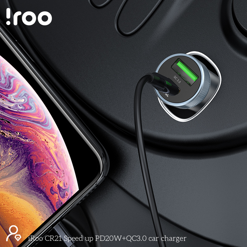 iRoo CR21 Metal | 20W PD/QC 3.0 Type-C/Type-A Dual Ports In-Car Charger