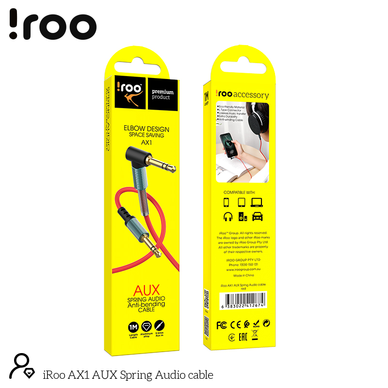iRoo AX1 | 3.5mm AUX Cable - 1 Meter