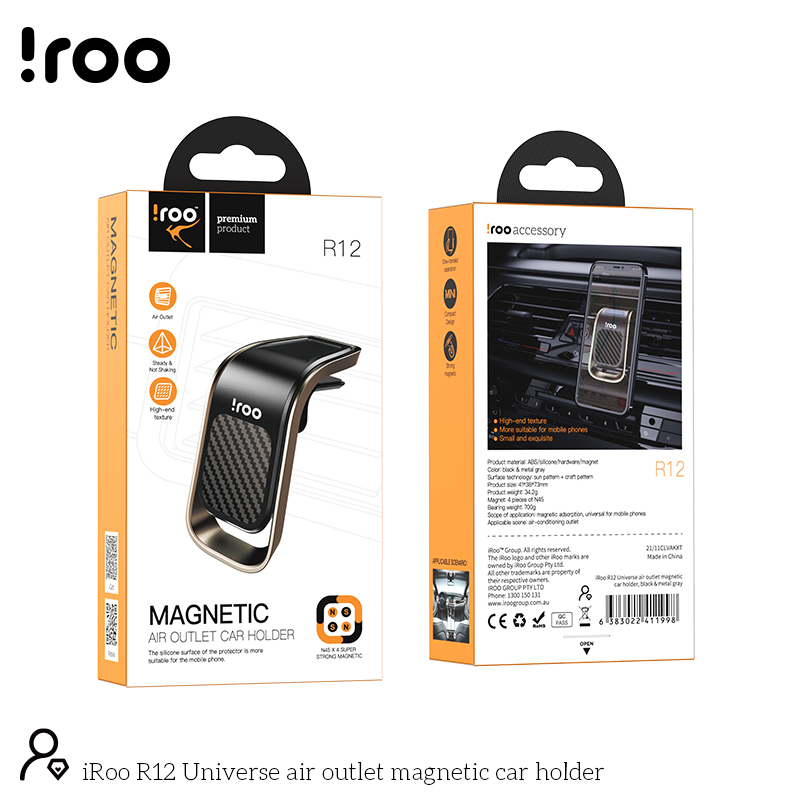 iRoo R12 | Magnetic Air Vent Universal Phone Holder