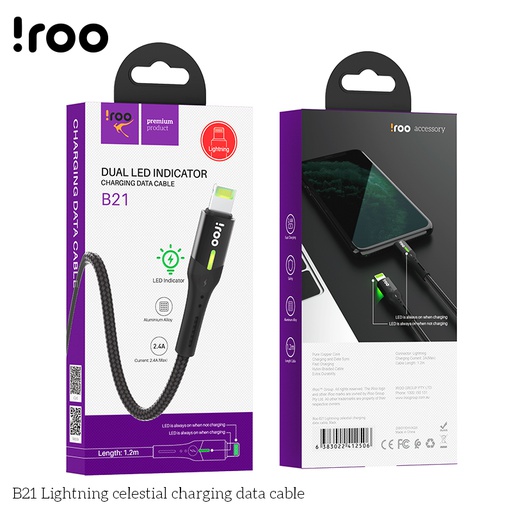 [B21] iRoo B21 | Dual LED Lights Lightning USB Cable