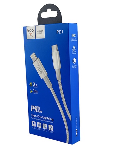 [PD1] iRoo PD1 20W PPD Type-C to Lightning USB cable - Lighting - 1M