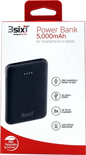 [3S-1829] 3SIXT Power Bank - 5000mAh