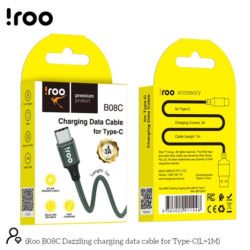[B08C] iRoo B08C | Type-C USB Cable [Small Packaging]