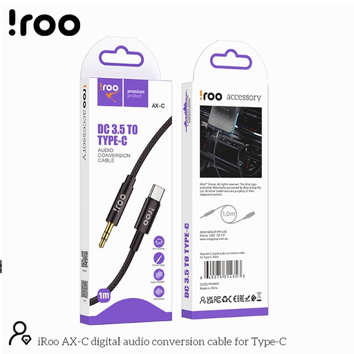 iRoo AX-C | Type-C to 3.5mm AUX Digital Audio Converter