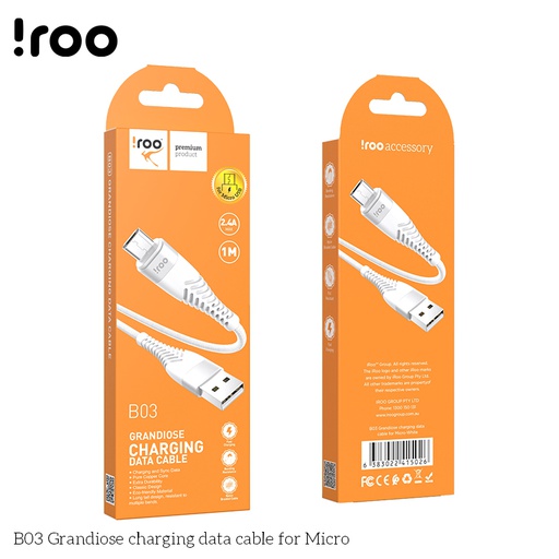 [B03] iRoo B03 Grandiose USB cable - Micro - 1M